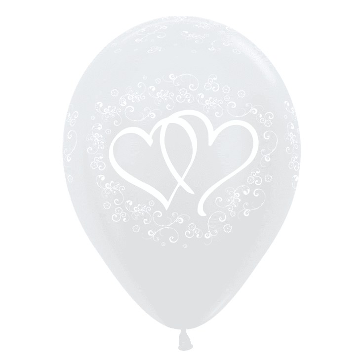 Bioloons Rundballon Samt Weiß Herz (30cm) – ideal für Hochzeit - Premium Qualität