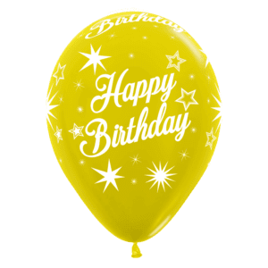 Bioloons Rundballon Gelb Metallic (30cm) - biologisch abbaubar