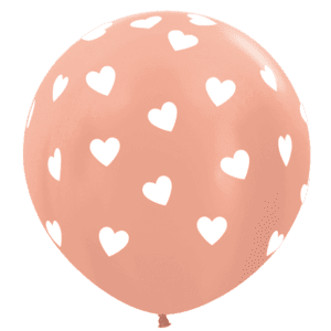 Bioloons Riesenballon Roségold Metallic Herz (90cm) – ideal für Hochzeit - plastikfrei verpackt