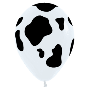 Bioloons Rundballon Weiß Kuhflecken