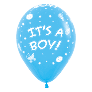 Bioloons Rundballon Blau It's a Boy (30cm) – ideal für Geburt - Frei von Schadstoffen