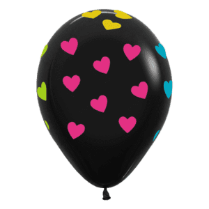 Bioloons Rundballon Schwarz Herz (30cm) – ideal für Dekoration - Premium Qualität