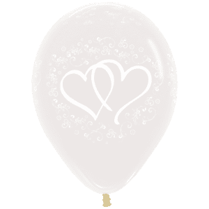 Bioloons Rundballon Kristallklar Herz (30cm) – ideal für Hochzeit - für Dekorationen