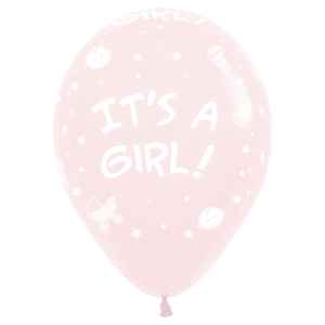 Bioloons Rundballon Rosa It's a Girl (30cm) – ideal für Geburt - TÜV-zertifizierte Qualität