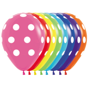 Bioloons Rundballon bunt sortiert Polka Dots (30cm) – ideal für Dekoration - biologisch abbaubar