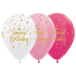 Bioloons Rundballon bunt sortiert Happy Birthday