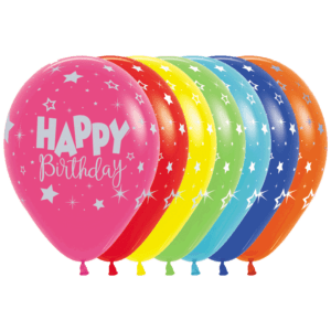 Bioloons Rundballon bunt sortiert Happy Birthday