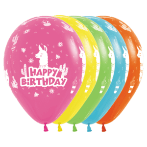 Bioloons Rundballon bunt sortiert Happy Birthday