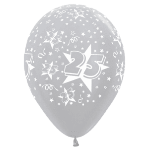 Bioloons Rundballon Samt Silber 25 (30cm) – ideal für Geburtstag - für Dekorationen
