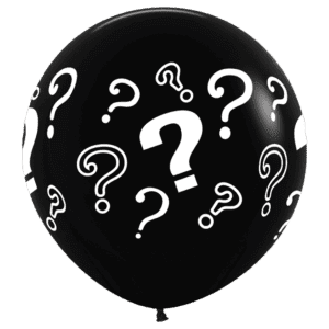 Bioloons Riesenballon Schwarz Fragezeichen (90cm) – ideal für Dekoration - 100% Naturlatex