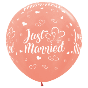 Bioloons Riesenballon Roségold Metallic Just Married