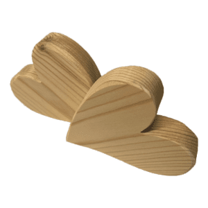 Holz Doppel-Herz Luftballon Haltegewicht 75g