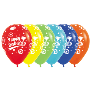 Bioloons Rundballon bunt sortiert Happy Birthday