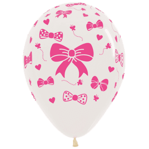 Bioloons Rundballon Weiß Schleife (30cm) – ideal für Dekoration - TÜV-zertifizierte Qualität