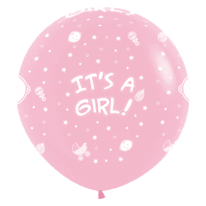 Bioloons Riesenballon Rosa It's a Girl (90cm) – ideal für Geburt - Frei von Schadstoffen
