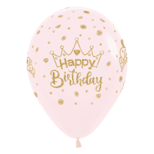 Bioloons Rundballon Pastell Rosa Happy Birthday