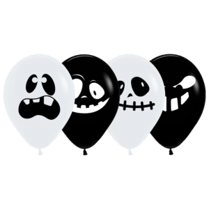 Bioloons Rundballon Weiß & Schwarz Geist