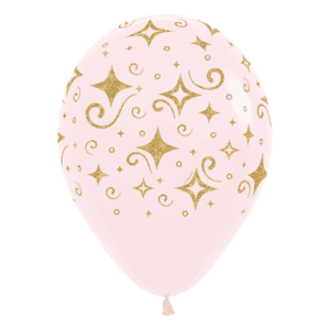 Bioloons Rundballon Pastell Rosa Diamanten