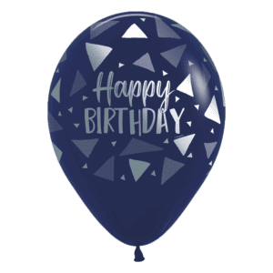 Bioloons Rundballon Marineblau Dreiecke