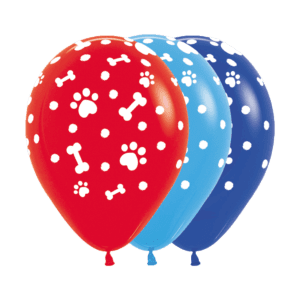Bioloons Rundballon bunt sortiert Hundepfoten