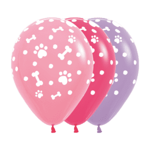 Bioloons Rundballon bunt sortiert Hundepfoten