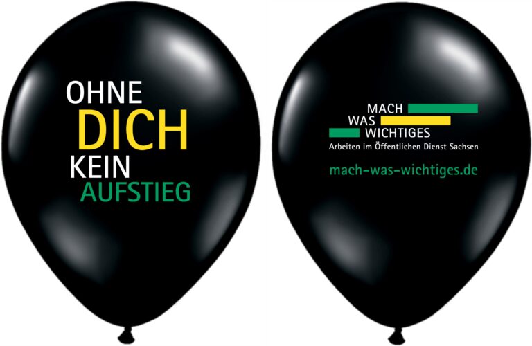 Bedruckte Luftballons f&uuml;r Haus E &ndash; Biologisch abbaubare Luftballons