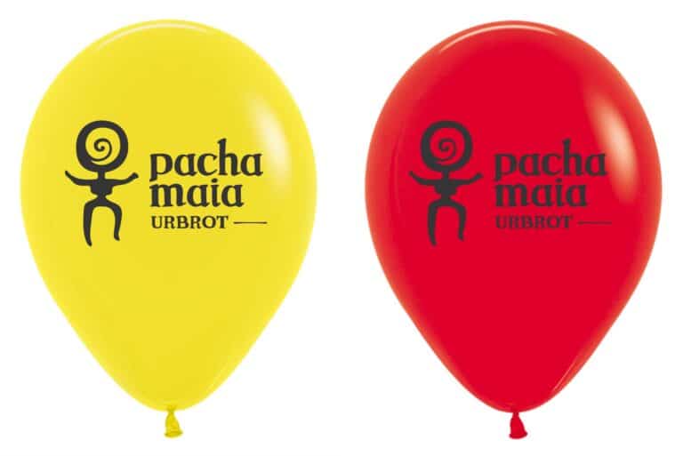 Bedruckte Luftballons mit Pacha Maia Logo &ndash; Umweltfreundlicher Druck