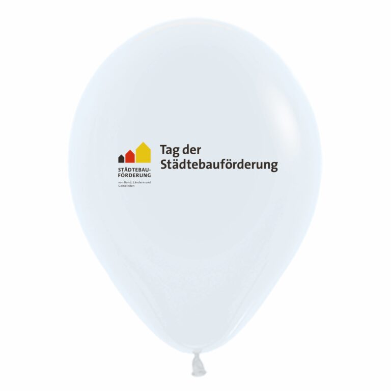 Bedruckte Luftballons f&uuml;r St&auml;dtebauf&ouml;rderung &ndash; &Ouml;ffentliche Einrichtungen