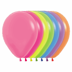 Bioloons Rundballon Neon Mischung (30cm) - Frei von Schadstoffen