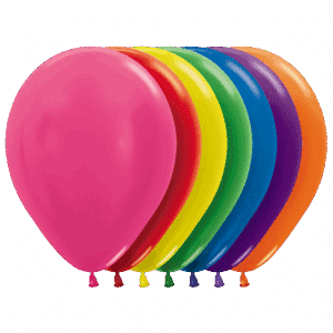 Bioloons Rundballon Metallic Mischung (30cm) - 100% Naturlatex