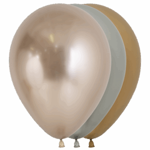 Bioloons Rundballon Chromglanz Mischung (30cm) - 100% Naturlatex