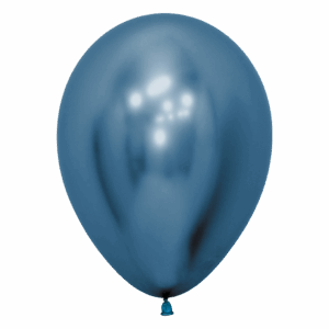 Bioloons Rundballon Chromglanz Blau (30cm) - 100% Naturlatex