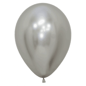 Bioloons Rundballon Chromglanz Silber (30cm) - Frei von Schadstoffen