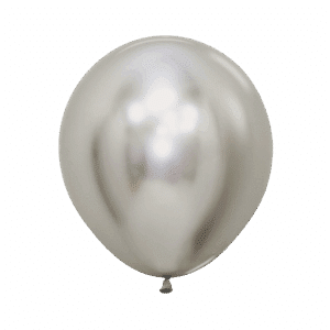 Bioloons Rundballon Chromglanz Silber (45cm) - Premium Qualität