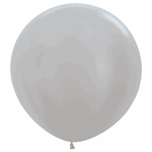 Bioloons Riesenballon Samt Silber (90cm) - 100% Naturlatex
