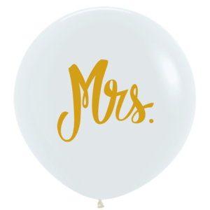 Bioloons Riesenballon Weiß Mrs (60cm) – ideal für Hochzeit - Frei von Schadstoffen