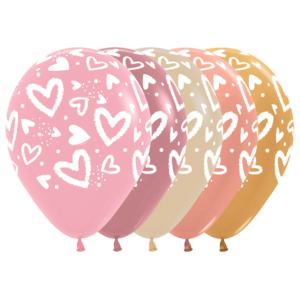 Bioloons Rundballon bunt sortiert Herz (30cm) – ideal für Liebe - 100% Naturlatex
