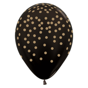 Bioloons Rundballon Schwarz Metallic Konfetti (30cm) – ideal für Dekoration - Premium Qualität