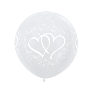 Bioloons Riesenballon Samt Weiß Herz (60cm) – ideal für Hochzeit - TÜV-zertifizierte Qualität