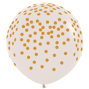 Bioloons Riesenballon Kristallklar Konfetti (90cm) – ideal für Dekoration - 100% Naturlatex